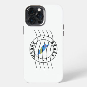 Etui iPhone 13 Pro Max Carte d'Aruba, Timbre de passeport postal, Timbre