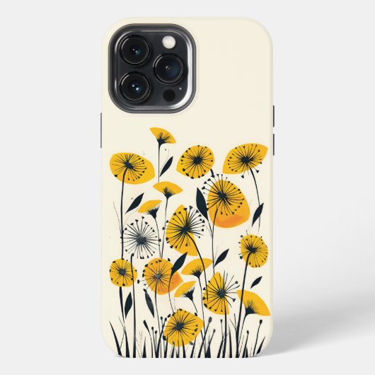 Etui iPhone 13 Pro Max Champ fleur sauvage Dandelion (Verso)