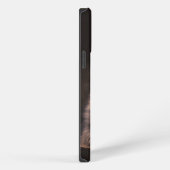 Etui iPhone 13 Pro Max Chat noir et café avec monogramme (Côté droit)