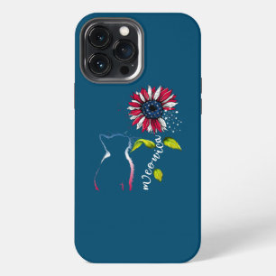 Etui iPhone 13 Pro Max Chat Tournesol 4 Juillet Meowica Merica USA
