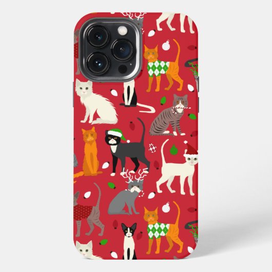 Etui iPhone 13 Pro Max Chats de Noël (Verso)