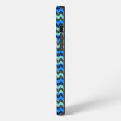 Etui iPhone 13 Pro Max Chevron bleu en zigzag (Côté gauche)