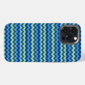 Etui iPhone 13 Pro Max Chevron bleu en zigzag (Verso Horizontal)
