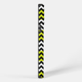 Etui iPhone 13 Pro Max Chevron Zigzag Vert Noir Blanc (Côté droit)