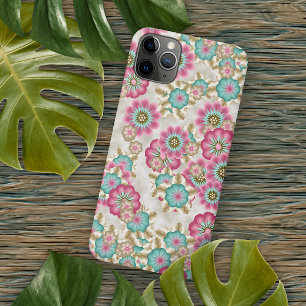 Etui iPhone 13 Pro Max Chic Abstrait Fleurs japonaises Motif