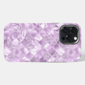 Etui iPhone 13 Pro Max Chic Élégant Violet Métallisé Glitter Chic (Verso Horizontal)