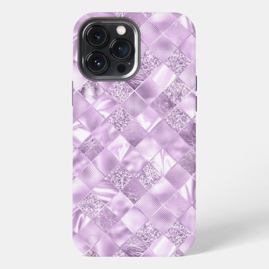 Etui iPhone 13 Pro Max Chic Élégant Violet Métallisé Glitter Chic (Verso)