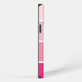 Etui iPhone 13 Pro Max Chic moderne rose rayures Nom blanc (Côté droit)