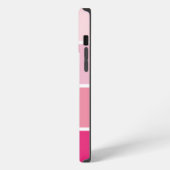 Etui iPhone 13 Pro Max Chic moderne rose rayures Nom blanc (Côté gauche)