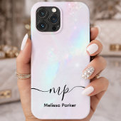 Etui iPhone 13 Pro Max Chic Monogramme Iridescent Holographique