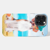 Etui iPhone 13 Pro Max Chien Beagle sur la Plage (Verso Horizontal)