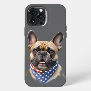 Etui iPhone 13 Pro Max Chien Bouledogue Français Fête du Travail