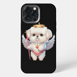 Etui iPhone 13 Pro Max Chiot Angel Maltese, amoureux et propriétaires de