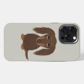 Etui iPhone 13 Pro Max Chocolat mignon Longhé Brown Dachshund (Verso Horizontal)