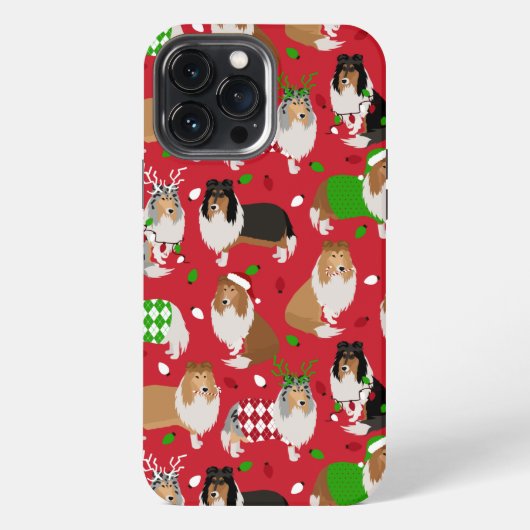 Etui iPhone 13 Pro Max Christmas Rough Collie (Verso)