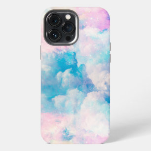 Etui iPhone 13 Pro Max Ciel nuageux arc-en-ciel pastel esthétique