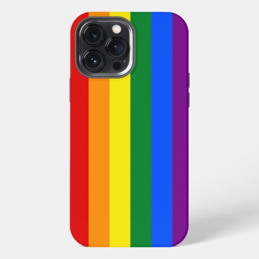 Etui iPhone 13 Pro Max Classic LGBTQ Rainbow Pride drapeau (Verso)