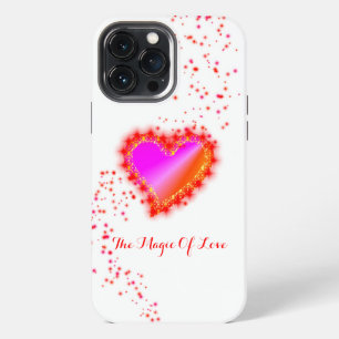 Etui iPhone 13 Pro Max Cœur Arc-en-ciel avec Étoiles, La Magie de l'Amour