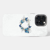 Etui iPhone 13 Pro Max Cœur de bijouterie avec papillons Morpho (Verso Horizontal)