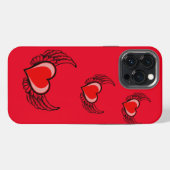 Etui iPhone 13 Pro Max Cœur rouge (Verso Horizontal)