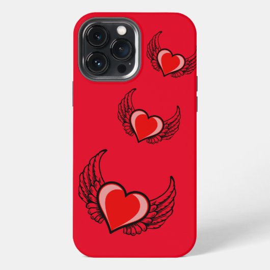 Etui iPhone 13 Pro Max Cœur rouge (Verso)