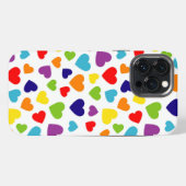 Etui iPhone 13 Pro Max Cœurs Colorés (Verso Horizontal)