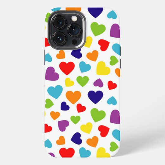 Etui iPhone 13 Pro Max Cœurs Colorés (Verso)