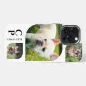 Etui iPhone 13 Pro Max Collage photo simple moderne Monogramme Nom 3 (Verso Horizontal)