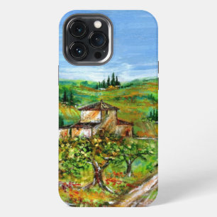 ETUI iPhone 13 PRO MAX COLLINES VERTES ET OLIVIERS DANS LE PAYSAGE TOSCAN