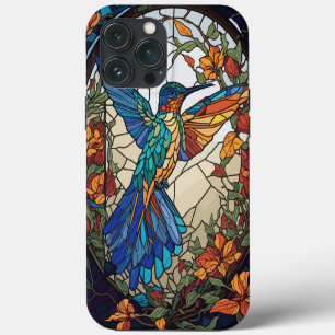 Etui iPhone 13 Pro Max Colombe Artisitique Colorée en Verre Teinté