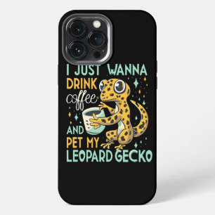 Etui iPhone 13 Pro Max Compagnie de caféine : Bliss Café Léopard Gecko