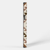 Etui iPhone 13 Pro Max Conception de motif diamant aztèque Brun+Crème (Côté droit)