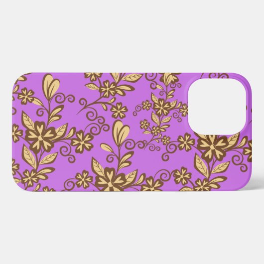 Etui iPhone 13 Pro Max Conception des fleurs  (Verso Horizontal)
