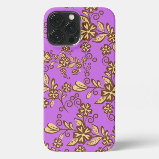Etui iPhone 13 Pro Max Conception des fleurs  (Verso)