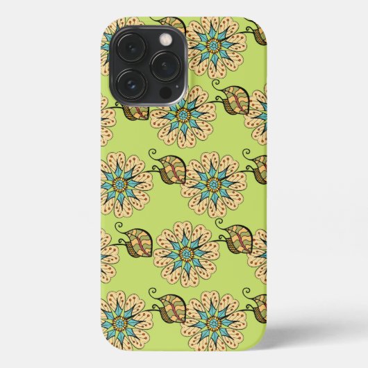 Etui iPhone 13 Pro Max Conception des fleurs  (Verso)