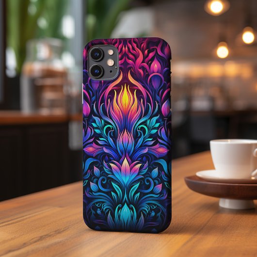 Etui iPhone 13 Pro Max Conception Néon Psychedelic Decopunk n° 908