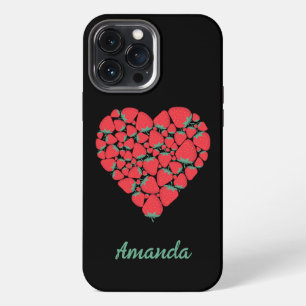 Etui iPhone 13 Pro Max Coque de téléphone cœur de fraise parfait