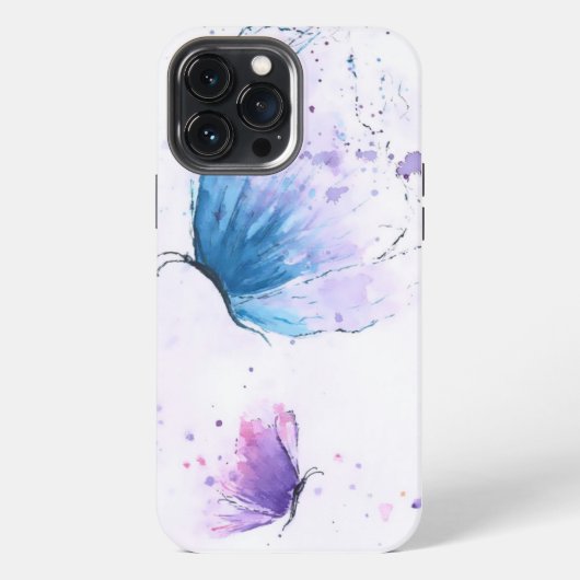Etui iPhone 13 Pro Max Coque iphone d'aquarelle papillon esthétique (Verso)