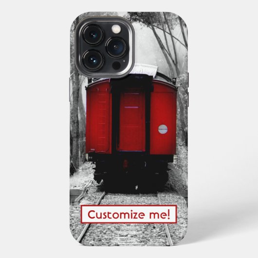 Etui iPhone 13 Pro Max Coque iphone de train à vapeur rouge à l'ancienne (Verso)