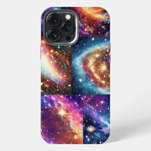 Etui iPhone 13 Pro Max Cosmic brillant or rose ciel extérieur de l'espace