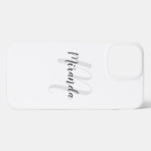 Etui iPhone 13 Pro Max Couleur personnalisée Monogramme et nom personnali (Verso Horizontal)