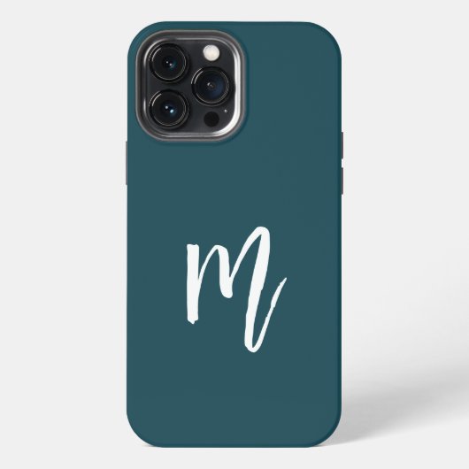 Etui iPhone 13 Pro Max Couleur Turquoise initial chic (Verso)