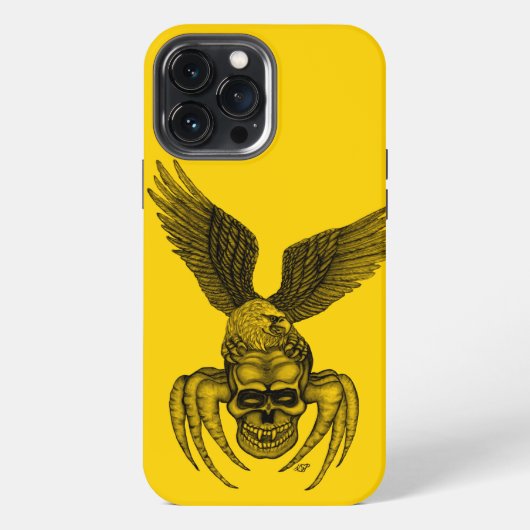 Etui iPhone 13 Pro Max Crâne d'araignée avec aigle (Verso)
