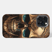 Etui iPhone 13 Pro Max Crâne décoratif Steampunk (Verso Horizontal)
