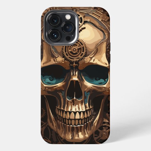 Etui iPhone 13 Pro Max Crâne décoratif Steampunk (Verso)