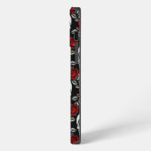 Etui iPhone 13 Pro Max Crânes et roses gothiques (Côté gauche)