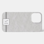 Etui iPhone 13 Pro Max Crochet Shell Stitch Monogram Grey coque iphone (Verso Horizontal)