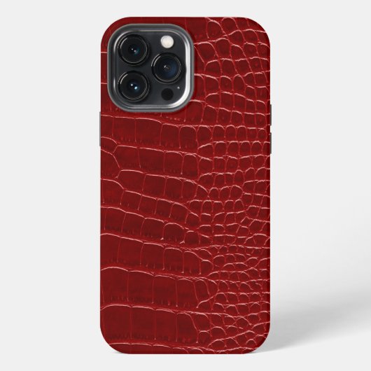 Etui iPhone 13 Pro Max Crocodile Rouge Moderne (Verso)