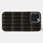 Etui iPhone 13 Pro Max Déco noir et or (Verso Horizontal)