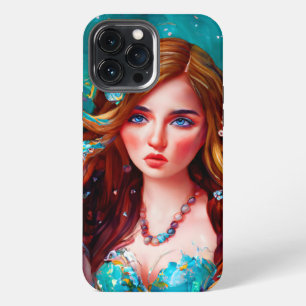 Etui iPhone 13 Pro Max Déesse de la mer Nymphe Sirène Sirène Art sous l'e